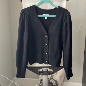 Puff Sleeve Wool Blend Cardigan